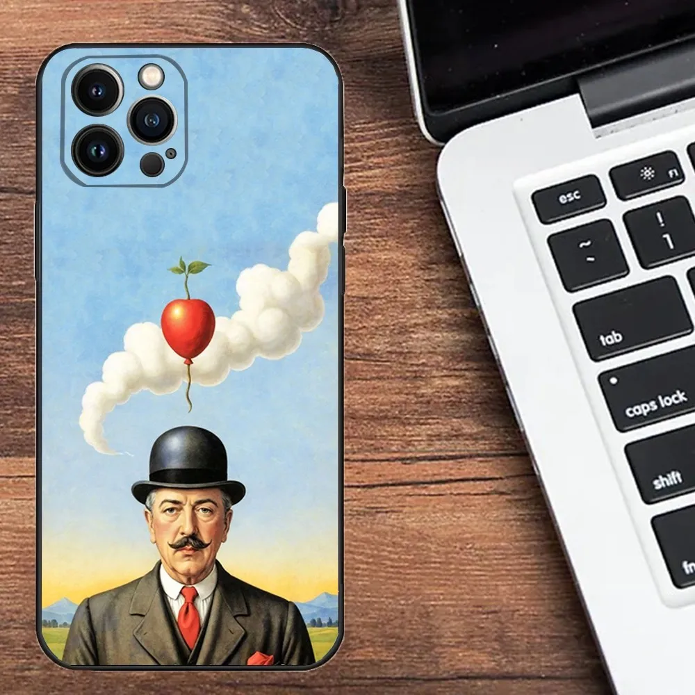 Чехол для телефона R-Rene Magritte Art iPhone 15 14 13 12 11 Plus Pro Max XS X XR SE Mini 8 7 мягкий силиконовый