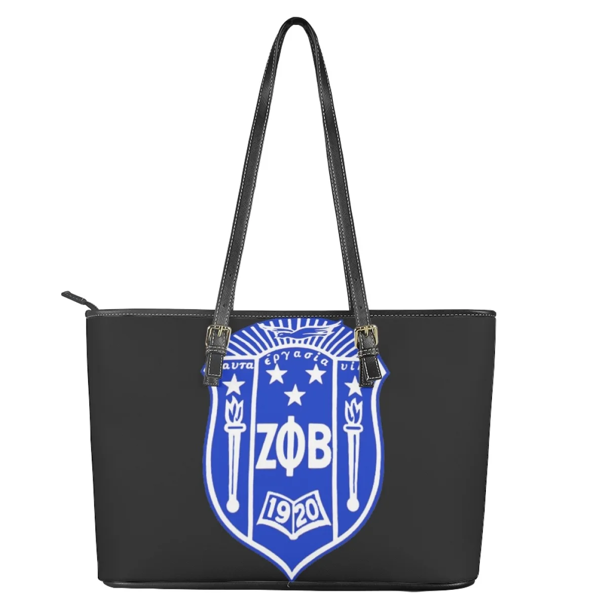 Women Handbags PU Leather Zeta Phi Beta Theme Casual Fashion Ladies Totes Shoulder Bags Large Capacity Clutch for Female Bolsa