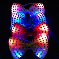 200pcs Led Bow Tie Kids Adult Multicolor Bowknot Flashing Tie Light Up Toys for Party Decoration Supplies