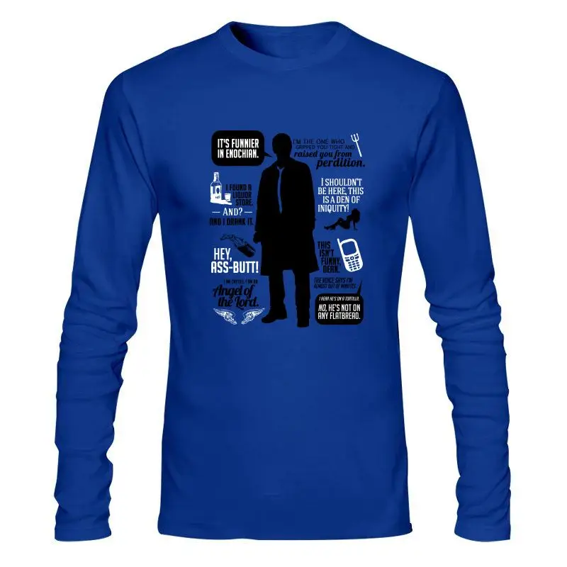 

Мужская одежда, футболка для мужчин, Кастиэль, цитаты, 100% хлопок, сверхнатуральная футболка, 6XL, смешная женская одежда