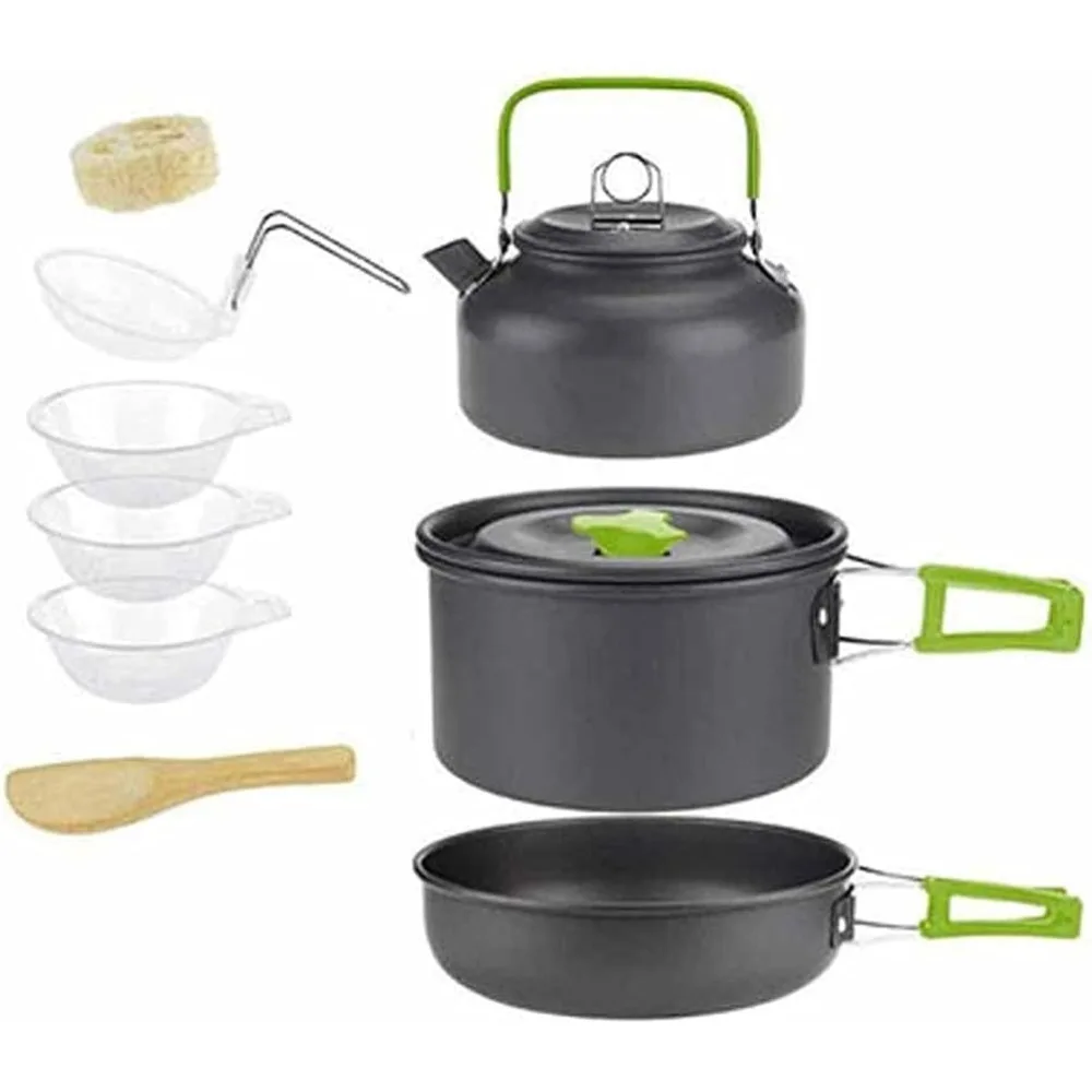 

Набор для приготовления пищи на открытом воздухе, кастрюля, чаша, чайник, складная кухонная утварь, набор алюминиевой посуды для путешествий, пикника, пешего туризма, инструменты (Цвет: B)