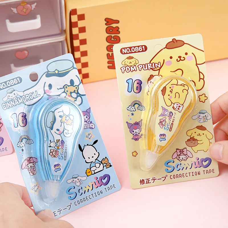 

2pc Cute Stationery Set Correction Tape Kawaii Kuromi Cinnamoroll Middle Correction Tape Pupils' Homework Altered