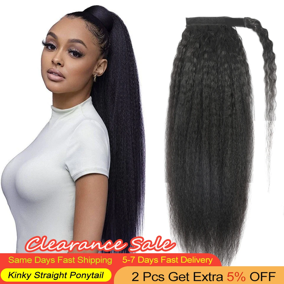 

Afro Kinky Straight Drawstring Ponytail VIPBeauty Yaki Straight Wrap Around Ponytail Remy Hair Extensions Human Hair Ponytail