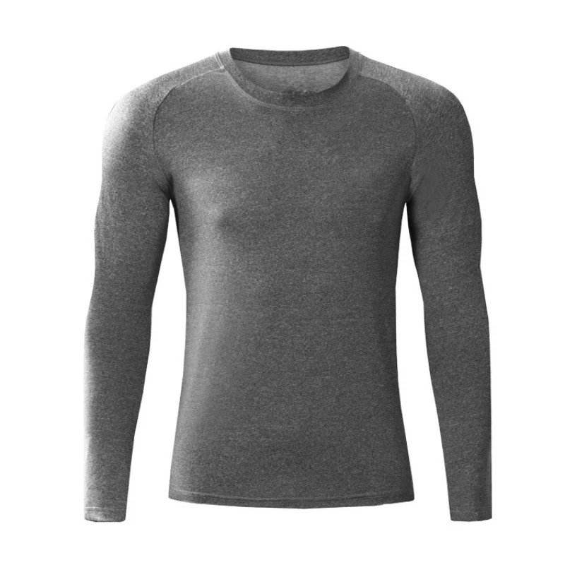 LU Compression Shirt Man Black Aumtumn Workout Top Men's Training Long Sleeve Sport Quick Drying Shirt Fitness Climbing Shirt