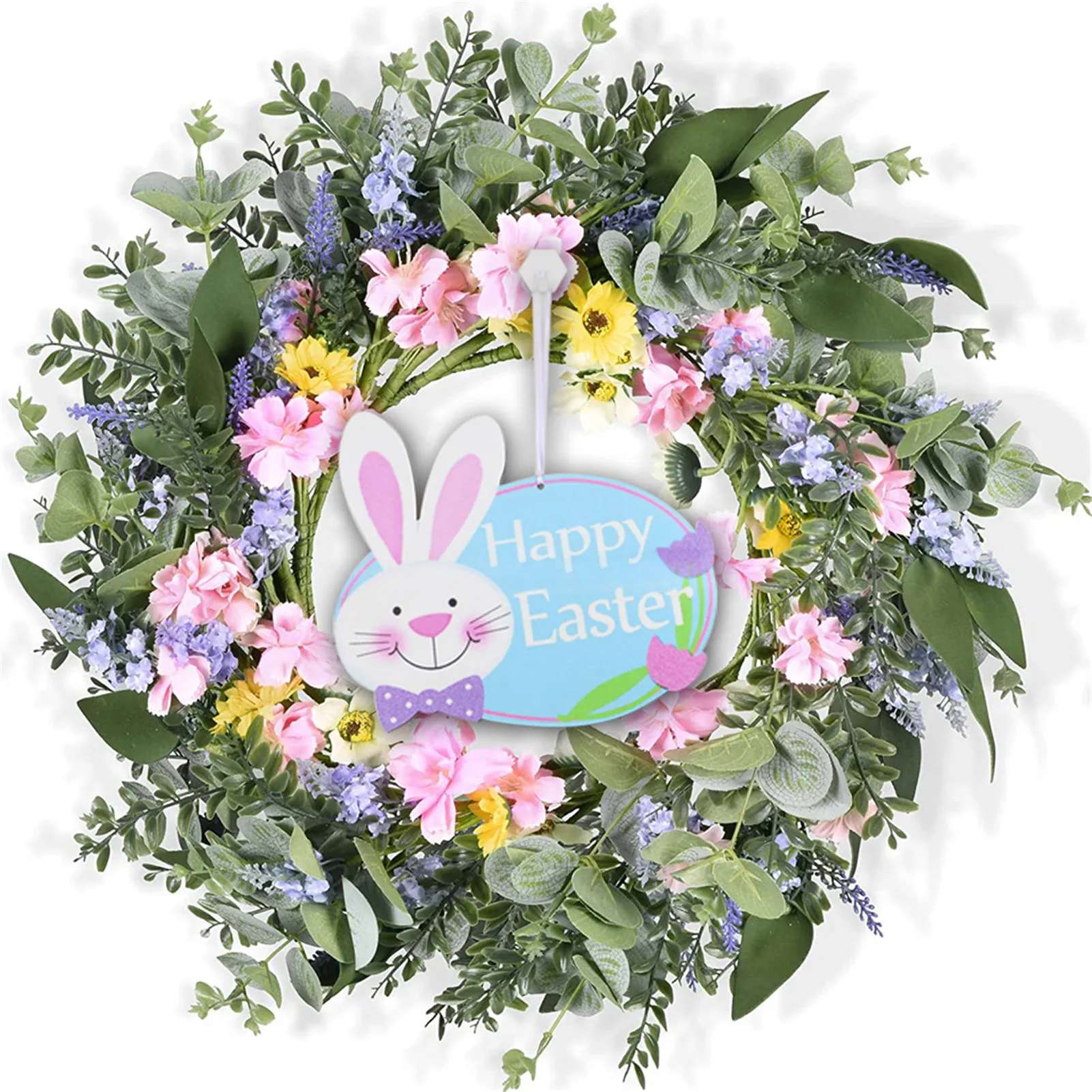 

Wooden Easter Pendants Rabbit Chick Egg Alphabet Welcome Sign For Easter Decoration Patio Wall Door Hangings For Easter Gift