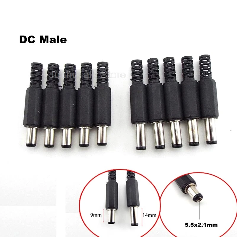

Разъем питания постоянного тока 9 мм/14 мм, штекерный разъем адаптера 5,5 мм x 2,1 мм, разъем для зарядки проводов для проектов DIY B5