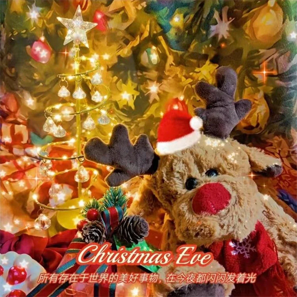 Рождественский шарф с оленями 28 см плюшевая набивная кукла игрушка украшение для