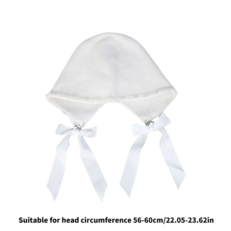 Модная женская праздничная шапка зимняя с ушками и бантами