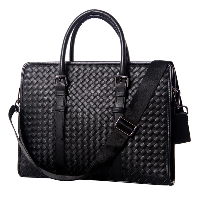 Fashion Men Women's 100% Genuine Leather Briefcase Bag Business Handbag Male Laptop Shoulder Bags Tote Computer Female Briefcase