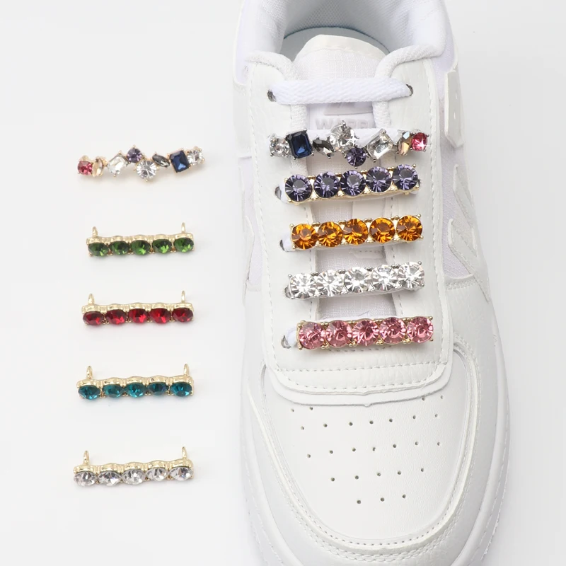 

1 Pcs Colorful Jeweled Shoelaces Buckle Metal Rhinestone Shoe Charms For Sneaker DIY Shoe Laces Buckles Accesories Girl Gift