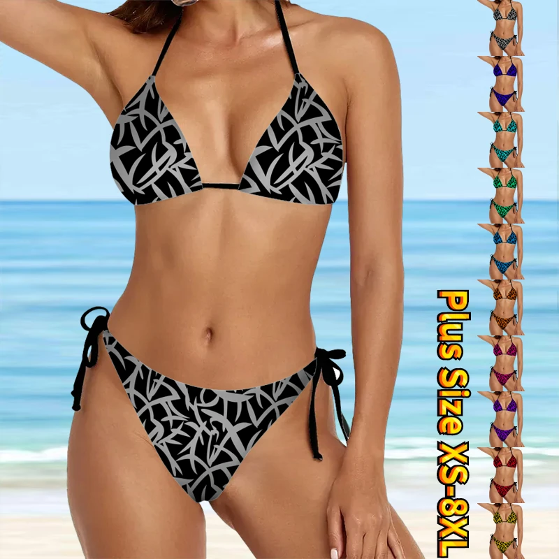 

Новинка 2023, женский купальный костюм в стиле ретро, женский купальник с принтом, женский купальный костюм из двух предметов с высокой талией и принтом