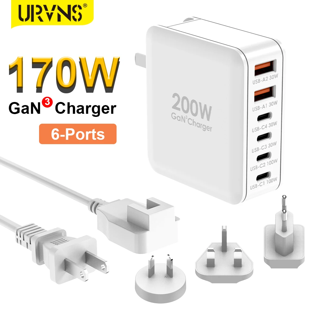 

Устройство для быстрой зарядки с 6 USB-портами, 200 Вт, 100 Вт