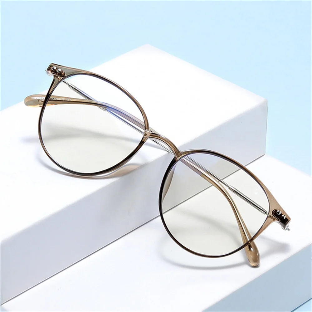 

Optical Glasses Man Metal Light Shading Frame Polarized Men's Prism Computer Prescription Glasses Women Grade Blue Light Glasses