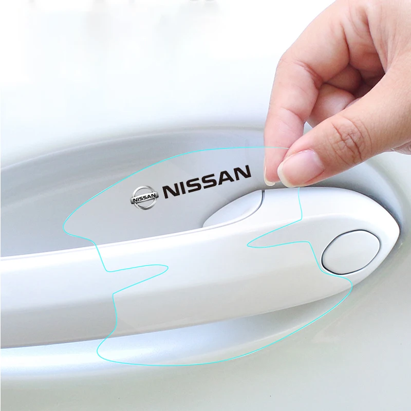 Фото Для Nissan Nismo Logo X-Trail Xterra Qashqai Sylphy Versa Tiida Almera Altima наклейки на дверную ручку автомобиля наклейки аксессуары №5