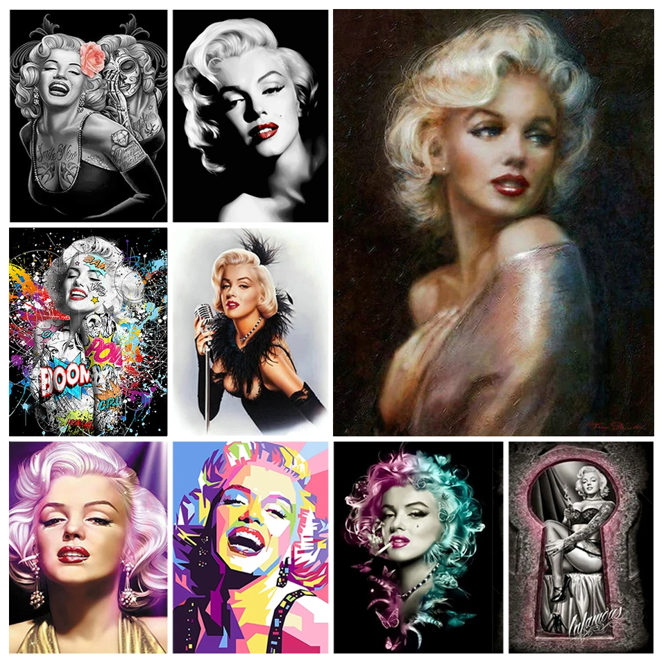 

Алмазная живопись AB Marilyn Monroe, звезды, 5D, полноразмерная мозаика, хрустальное искусство, вышивка крестиком, Набор для вышивки, сексуальная жен...