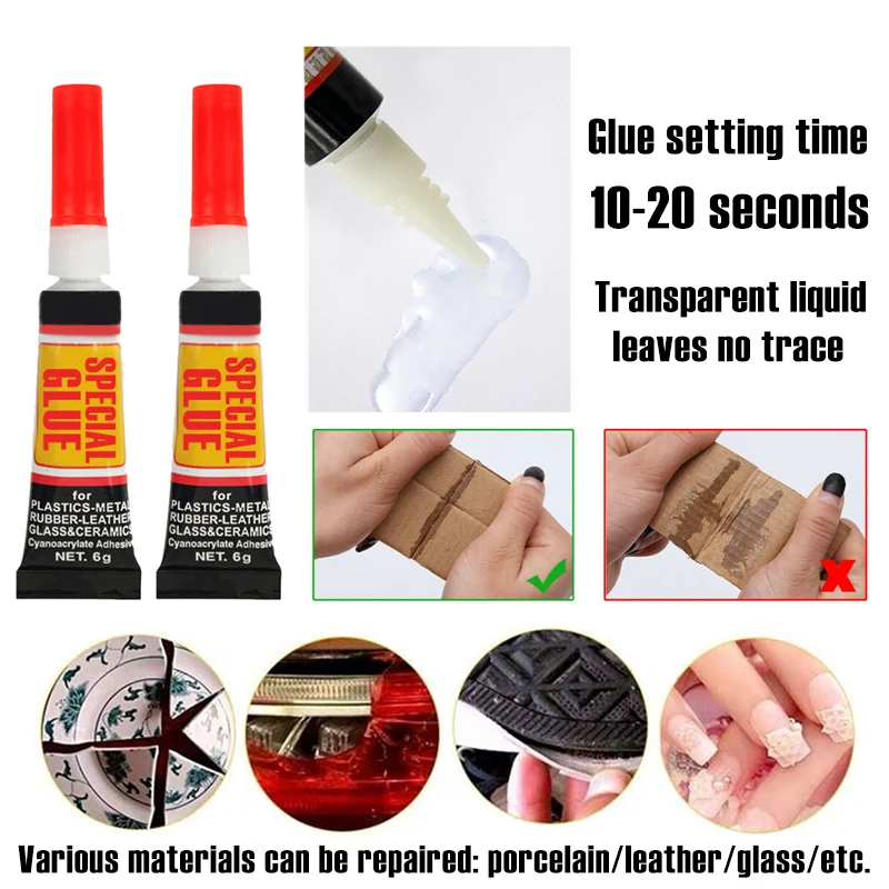 

Superglue Glue Compact Cyanoacrylate For Wood 12 Pieces 3g/unit 8x1.15cm Adhesives Bonding Effect Metal Rubber