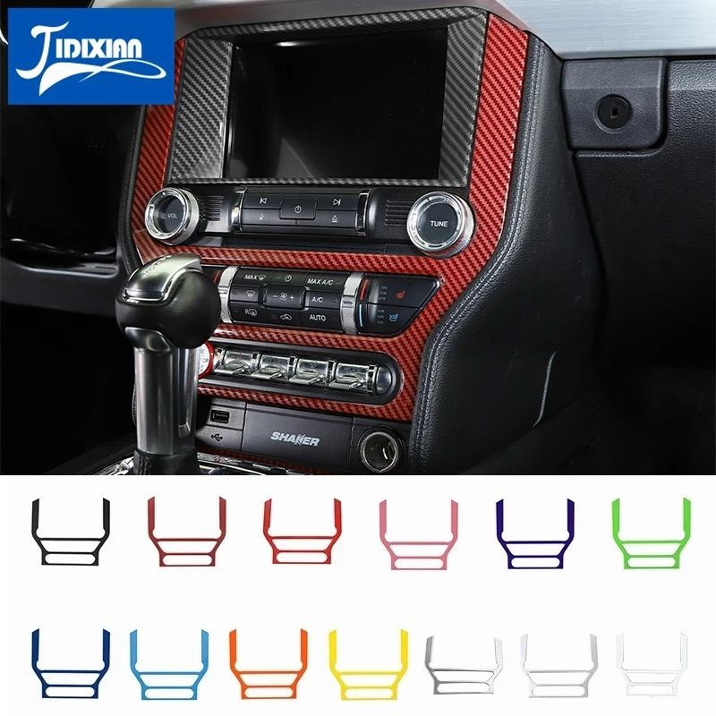 

JIDIXIAN Car Central Control Panel GPS Navigation Decoration Cover Stickers for Ford Mustang 2015-2022 Interior Accessories