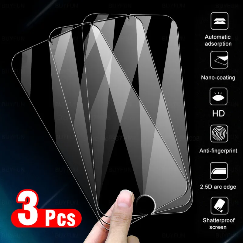 

3Pcs Protective Glass For Apple iphone se 2020 Safety Tempered glass ifone se s e se2 Phone Screen Protector Film Cover 4.7''