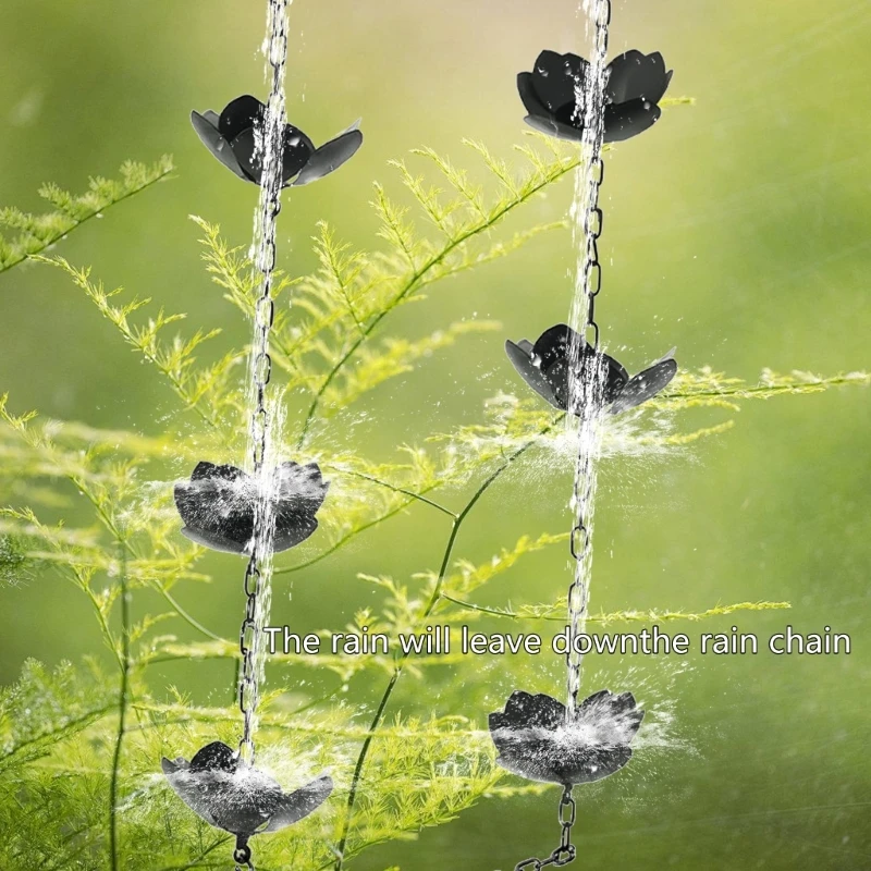 Цепочка от дождя с цветами железные чашки цепь для желобов карнизов дренажа