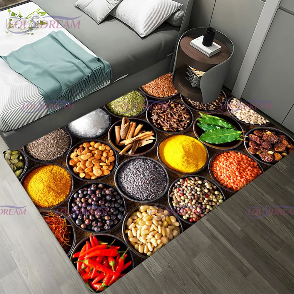 Волшебные приправы напольные коврики для кухни гостиной фланелевый ковер мягкий