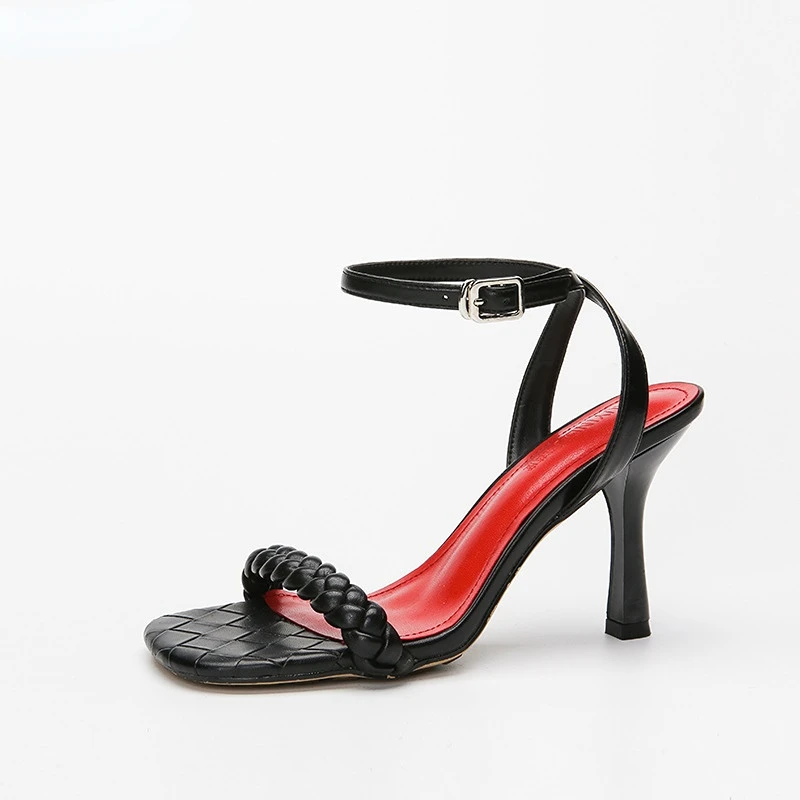 

High Quality Sandal High Heels for Women 2021 Summer New Square Toe Sandal Versatile Stiletto Heels for Women Heel height 8CM