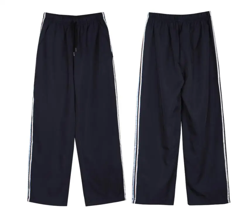 Оригинальные американские ретро темно-синие свободные спортивные брюки женские