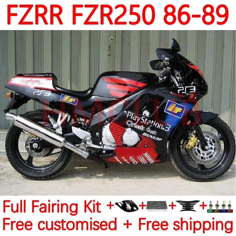 

Body For YAMAHA FZRR FZR 250 250R FZR250RR red black FZR250 R FZR-250 1986 1987 1988 1989 FZR250R 86 87 88 89 Fairing 45No.57