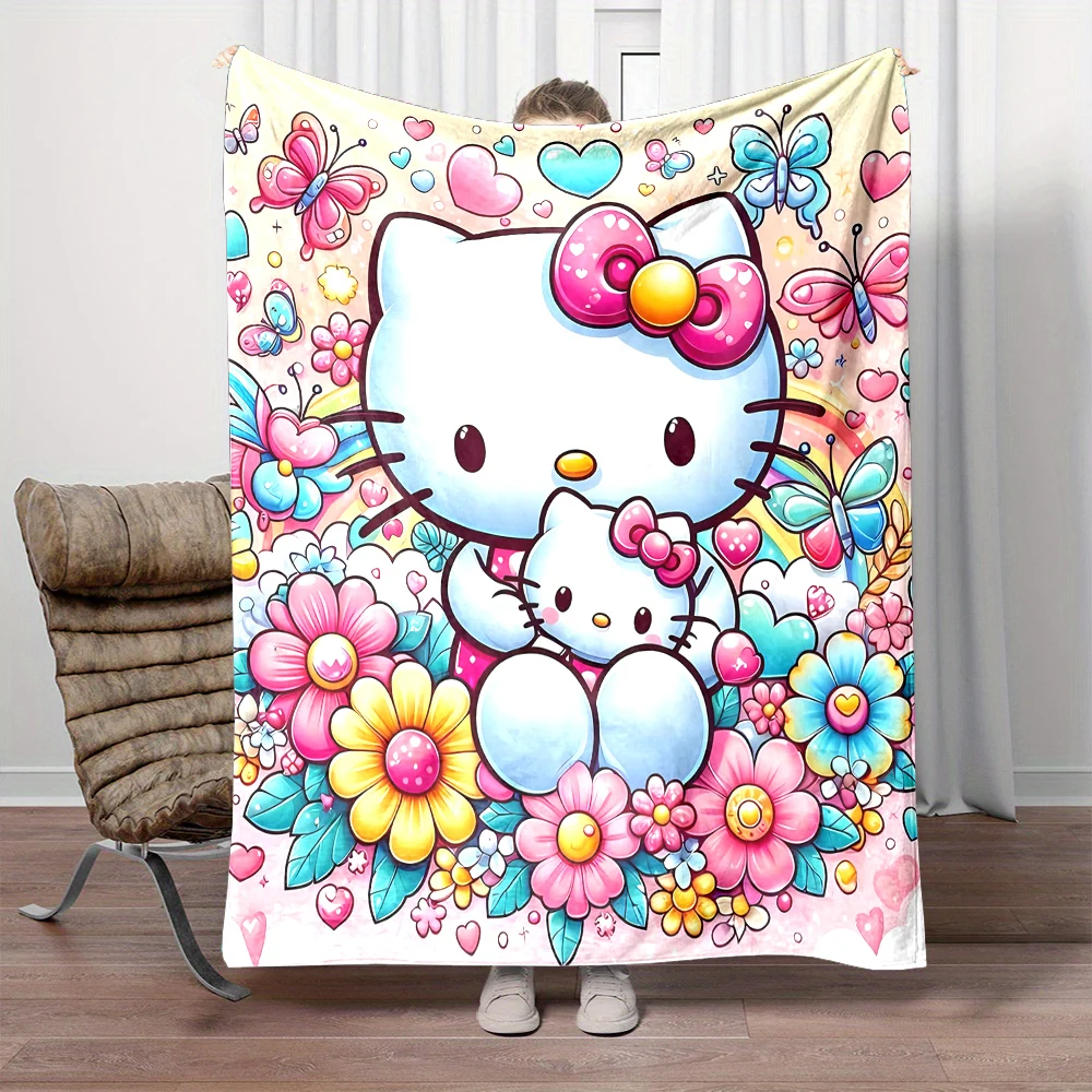 6-размерное одеяло Sanrio с рисунком Hello Kitty теплое мягкое пушистое для детей и