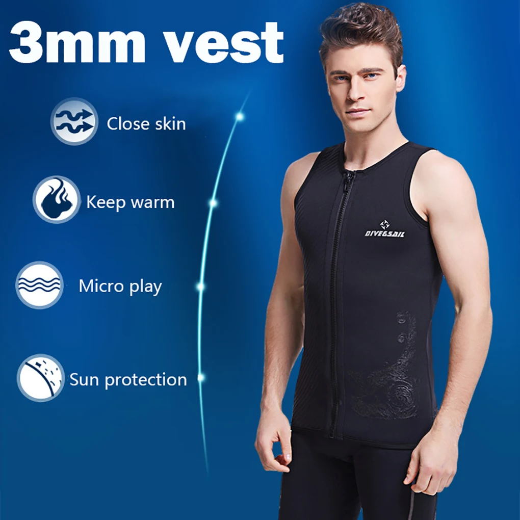 

3MM Scuba Diving Vest Neoprene Surf Suit with Front Zipper Jumpsuit Swimsuit for Water Aerobics Canoeing Surfing Kayaking 3XL