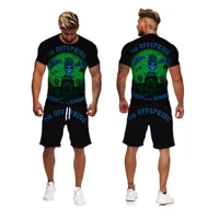 mens fitness fashion mens casual sportswear suit oversized sports suit short sleeved t shirt shorts 2 piece set