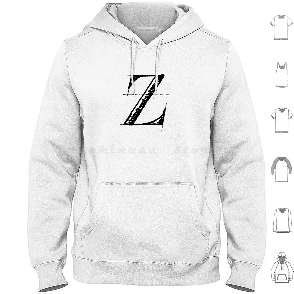 Толстовка с надписью Z хлопковая толстовка длинным рукавом буква алфавит |
