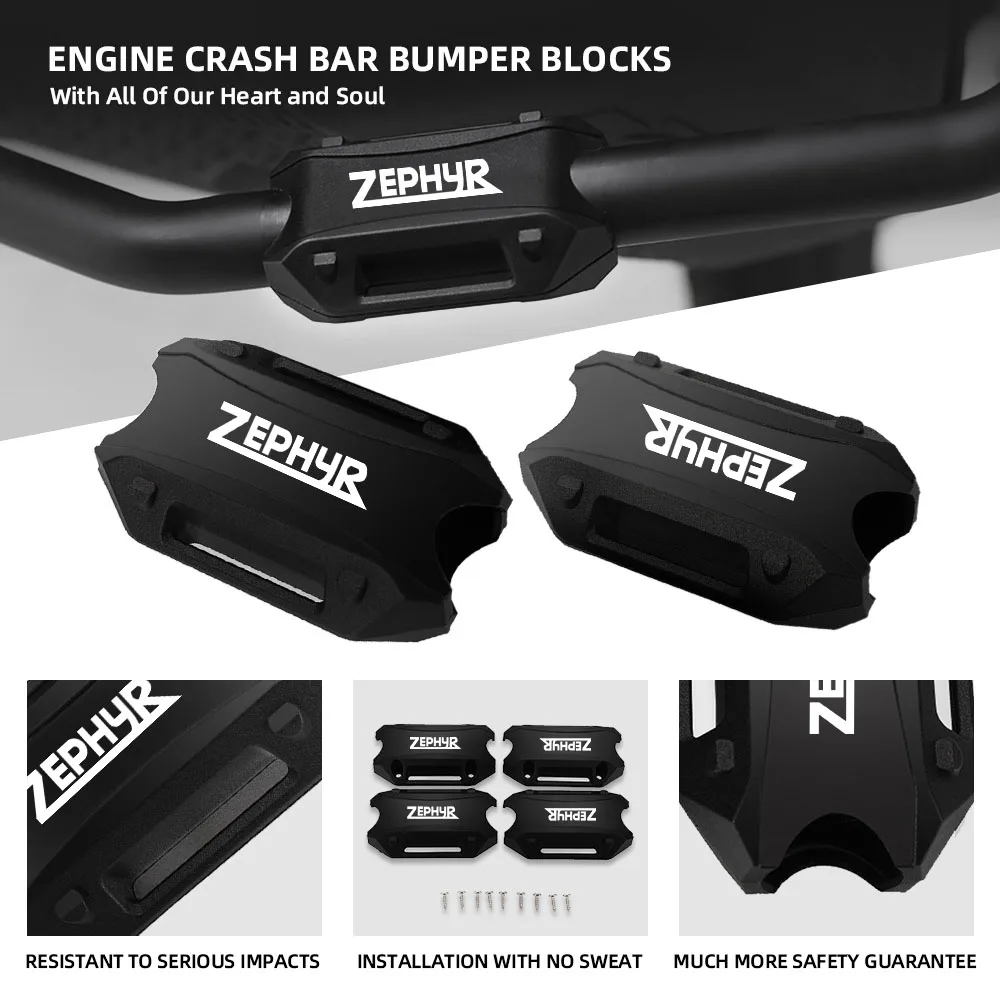 

25MM Motorcycle Engine Guard Crash Bar Protection Bumper Decorative Block FOR Kawasaki Zephyr 750 550 Zephyr 1100 all years