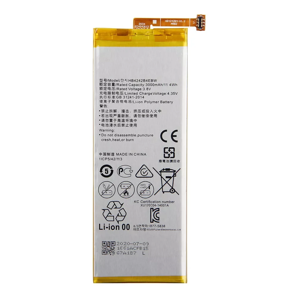 

2023New Replacement Battery HB4242B4EBW For Huawei Honor 4X Honor 6 H60-L01 H60-L02 H60-L04 H60-L11 Rechargeable Battery 3000mAh
