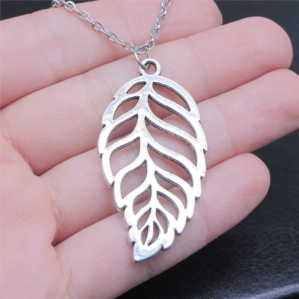 Женское колье с подвеской в виде листьев, 26x50 мм