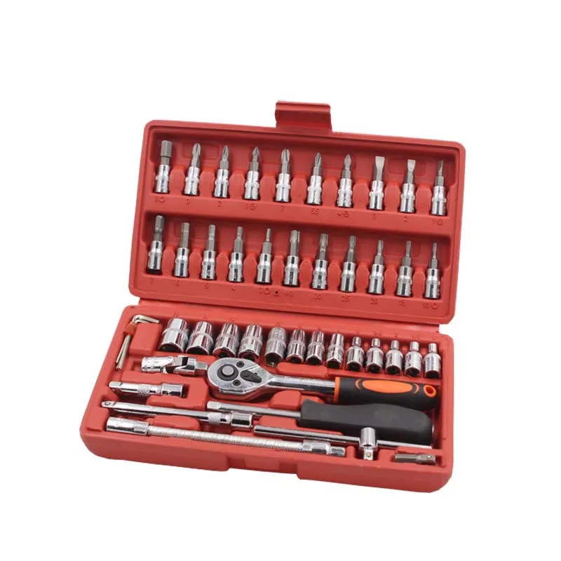 

46 piece toolbox 1/4 hexagonal ratchet wrench multifunctional