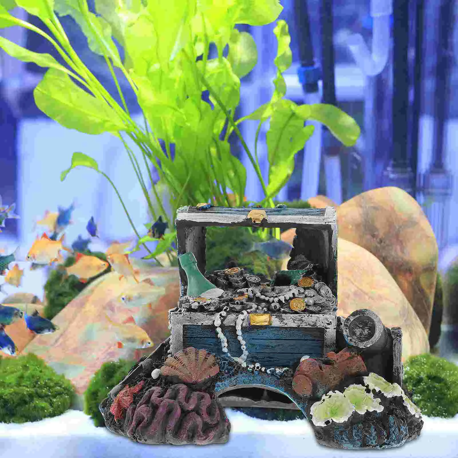 

Treasure Fish Tank Landscape Resin Craft Shelter Pearlescent Hiding Cave Aquarium Decorations Ornament Ornaments Diver
