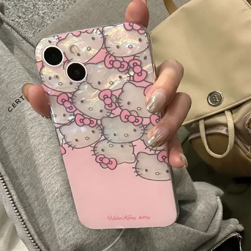 Чехол для телефона Sanrio Hello Kitty iPhone 16 15 14 13 12 11 Pro Max 7 8Plus SE XR XS MAX Y2K