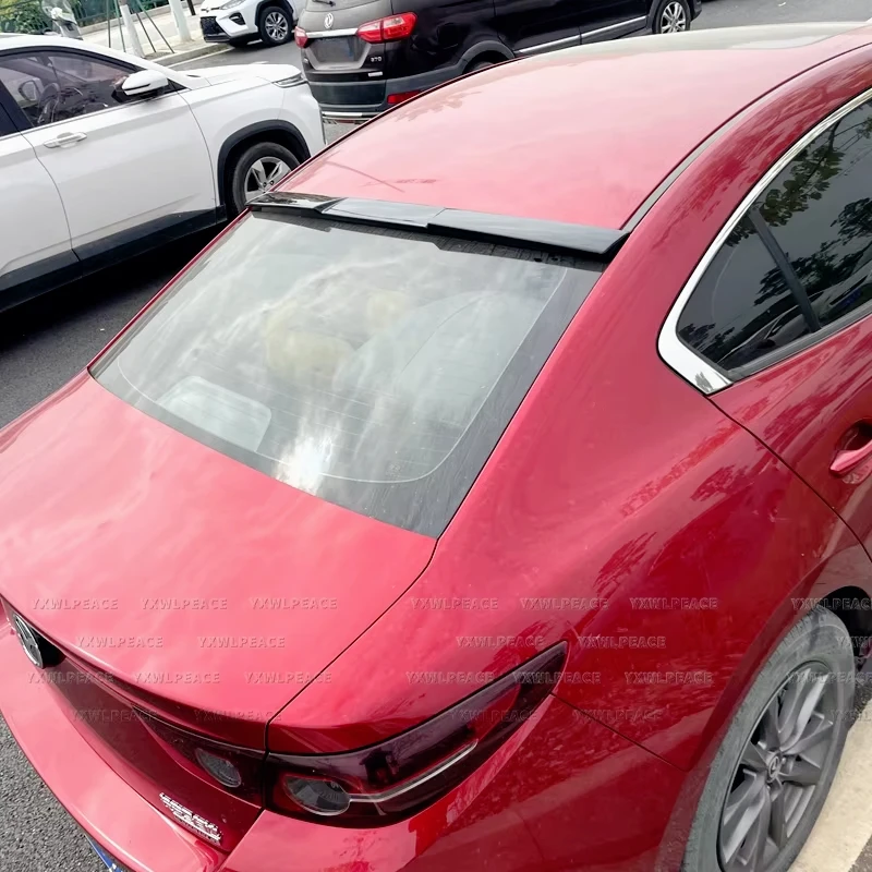 Для Mazda 3 Axela Sedan 202021 22 2023 ABS карбоновый вид/глянцевый черный спойлер на крышу