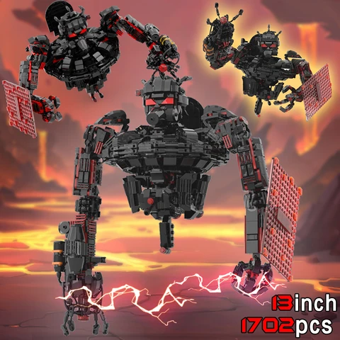 Гигантские строительные блоки для унитаза Skibidi Titan Corps Final Boss TVman Speakerman 1492 шт. Строительная игрушка для детей, фанатов, идеальный подарок