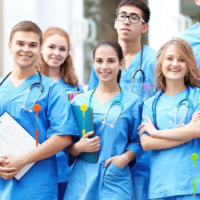 12 шт. шариковая ручка для значка катушка с зажимом из бисера 6 цветов письма