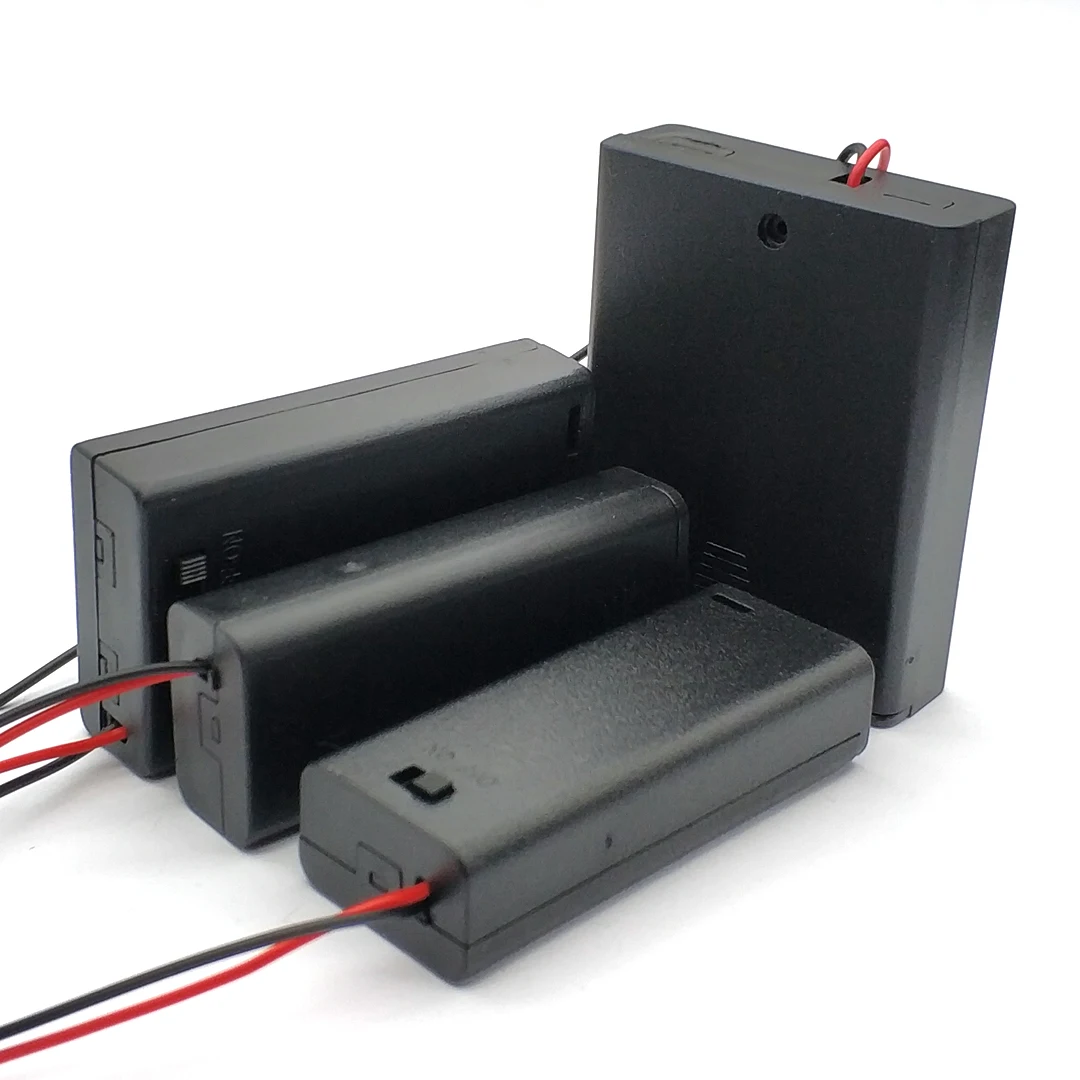 AAA Battery Holder Case Box with Leads ON/OFF Switch Cover 2 3 4 Slot Standard Container |