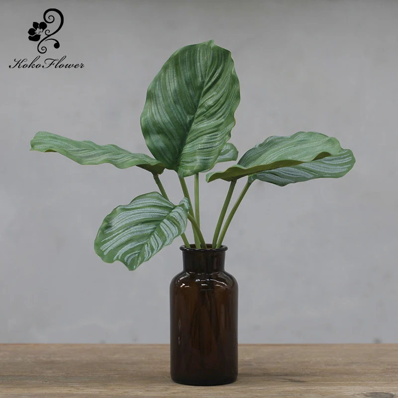 

Koko Flower Artificial Palm Leaves Plants Faux Monstera Leaf Tropical Plants Trout Begonia Arrowroot Haruba Artificial Plants