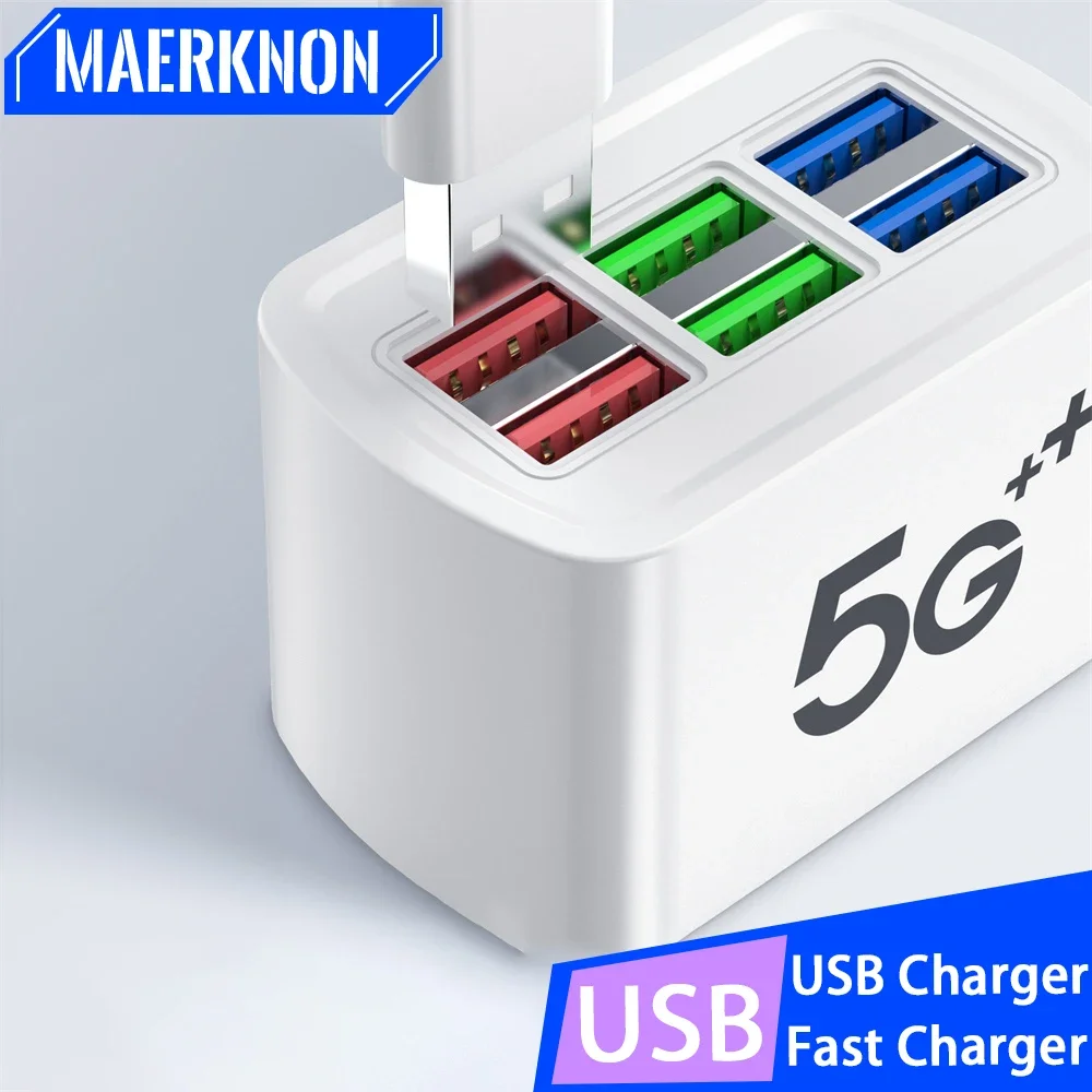 USB-зарядное устройство многопортовая быстрая зарядка телефона дорожная розетка