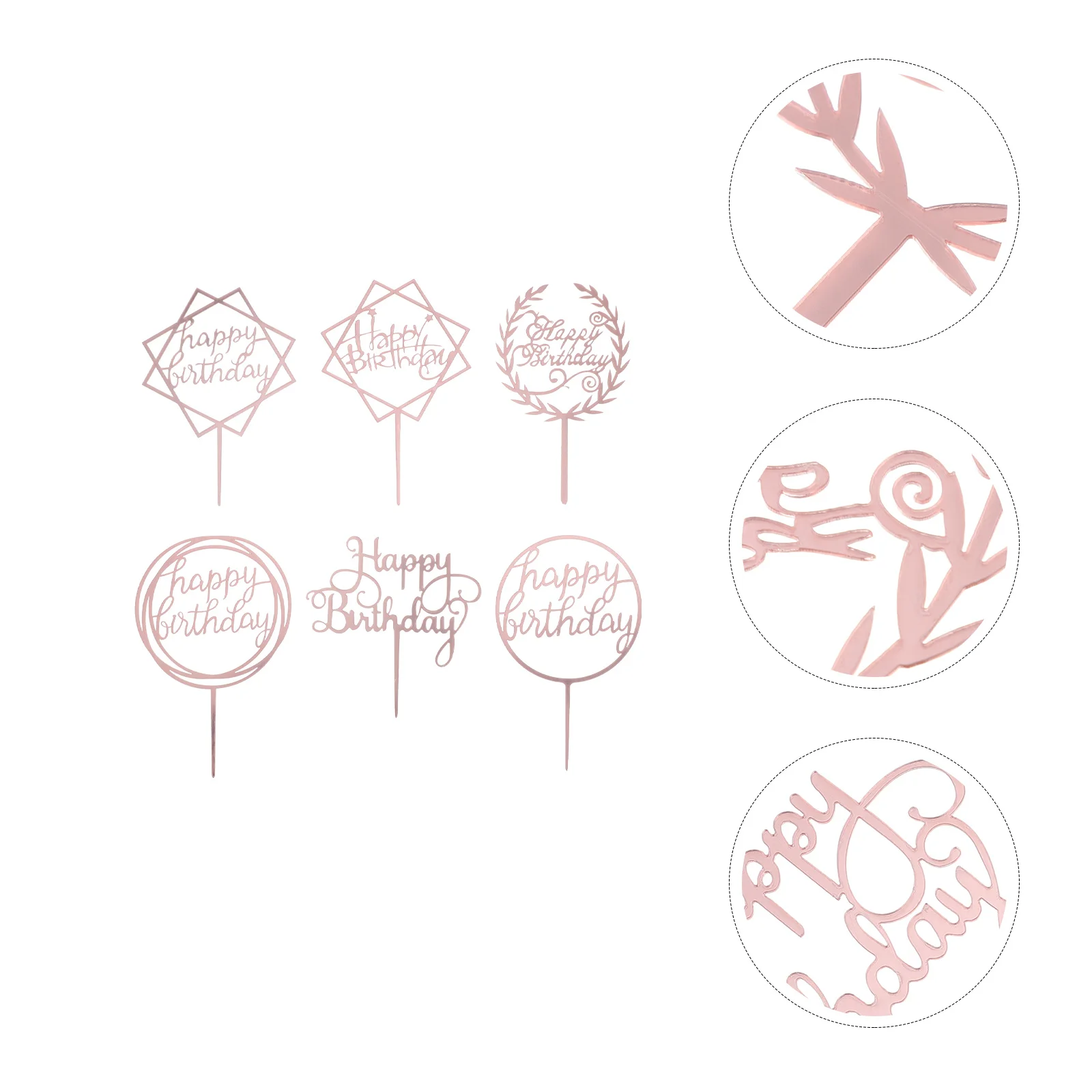 

6pcs Practical Decorative Creative Cake Decoration Dessert Cake