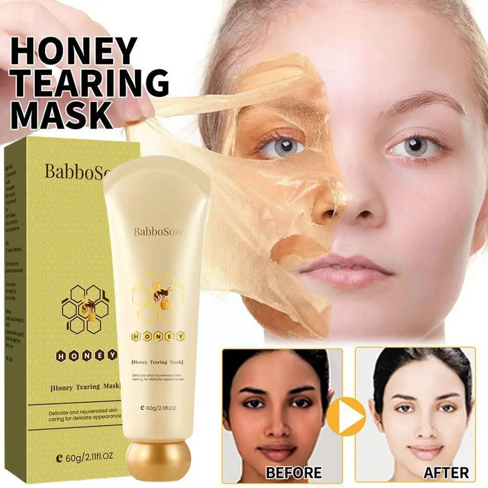 

New Honey Tearing Mask Peel Mask Oil Control Blackhead Dead Pores Off Skincare Peel Care Facial Skin Shrink Remover Face Cl U5X3