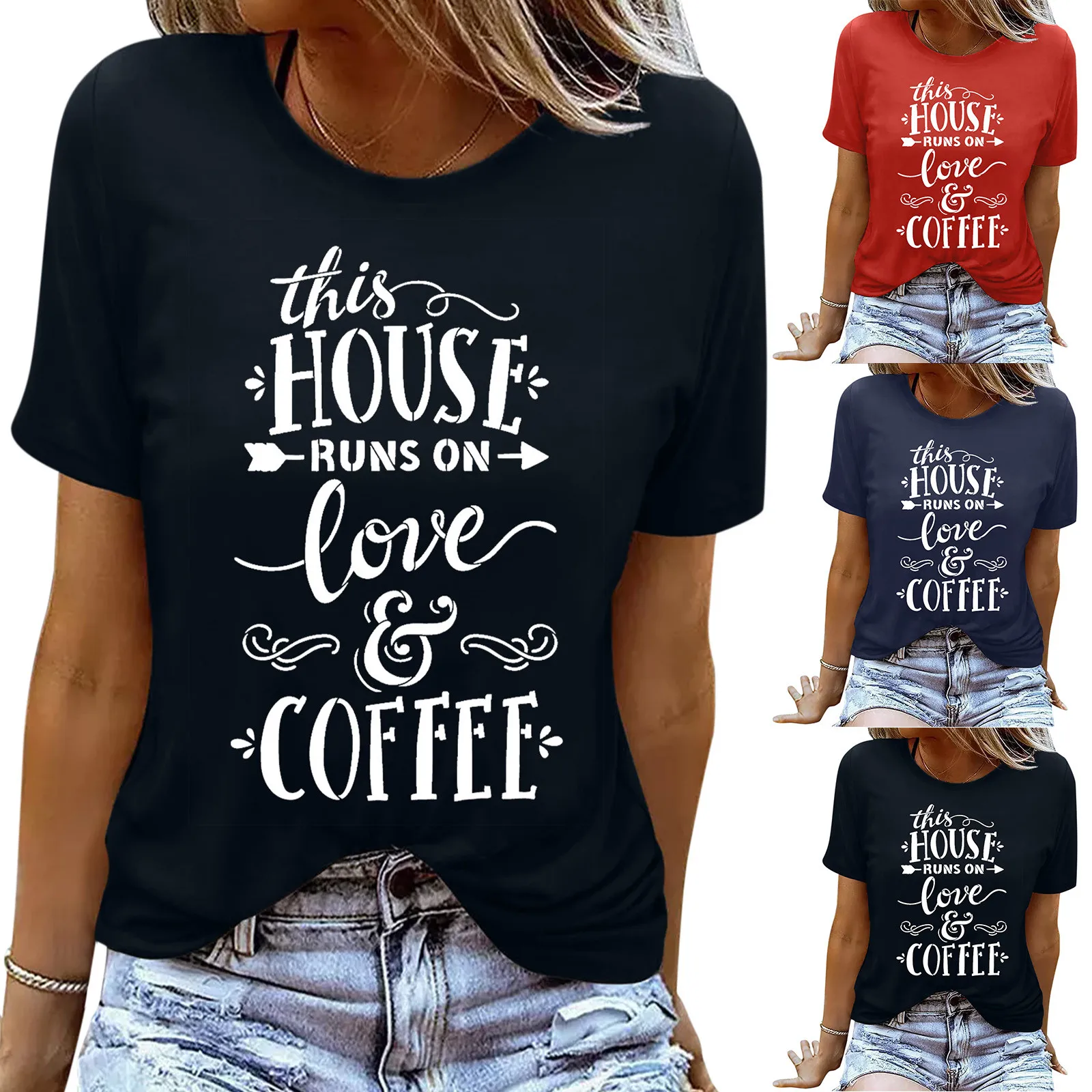 

Летняя женская повседневная простая футболка с коротким рукавом и принтом букв, топ, женская блузка, женская рубашка, маленькая