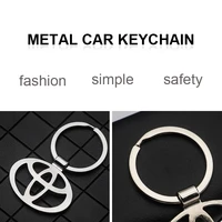 keychain chrome silver car logo key ring auto parts cutout keychain for toyota corolla e150 e120 cruiser mark 2 jzx90 camry etc