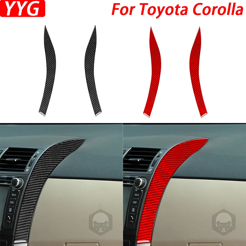 

For Toyota Corolla 2007-2013 Carbon Fiber Central Control Dashboard Both Side Decorative Strip Car Interior Decoration Sticker