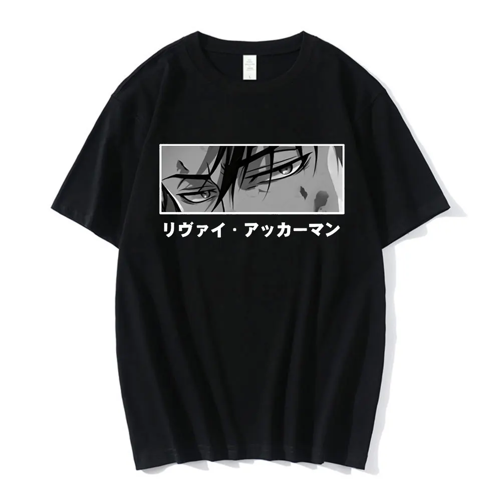 

Japanese Anime Attack on Titan Men's Women's T-shirt Levi Ackerman Eye Print Tops Summer Harajuku Loose Short Sleeve Tshirt