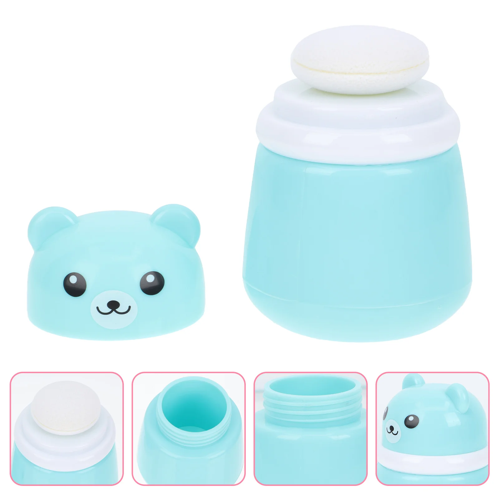 

Puff Box Container Baby Body Case Bottle Talcum Empty Applicator Loose Infant Sponge Storage Dusting Rabbit Kids Toddler Shampoo